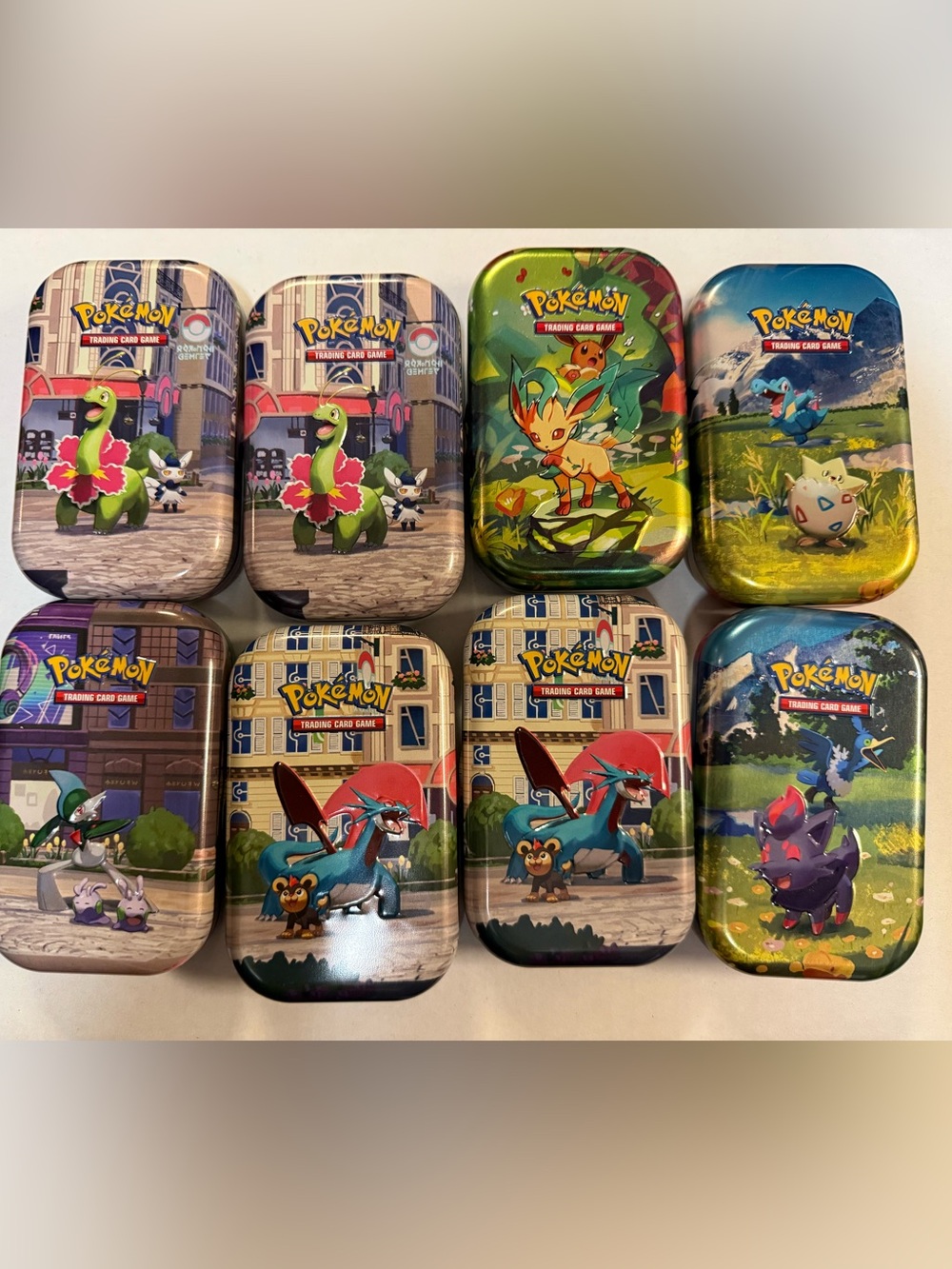 X8 Pokemon TCG Trading Card Game Memorabilia Tins - Assorted Color Designs